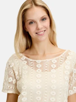 Cartoon Damen Spitzenshirt in ecru