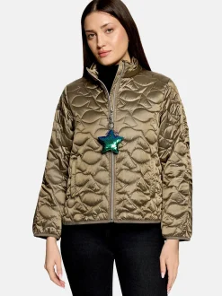 Cartoon Damen Steppjacke in schilf