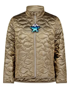 Cartoon Damen Steppjacke in schilf