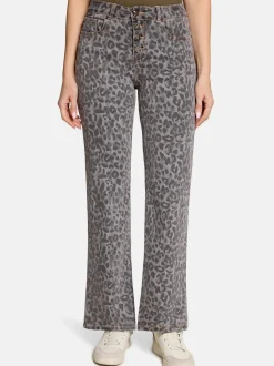 Cartoon Damen Stretch-Jeans in grau mehrfarbig