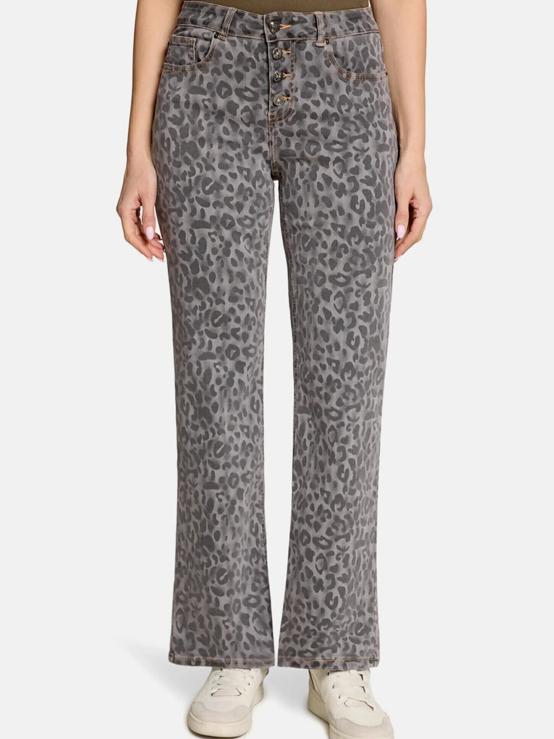 Cartoon Damen Stretch-Jeans in grau mehrfarbig