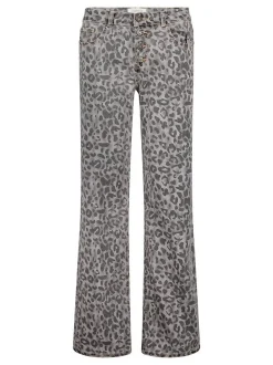 Cartoon Damen Stretch-Jeans in grau mehrfarbig