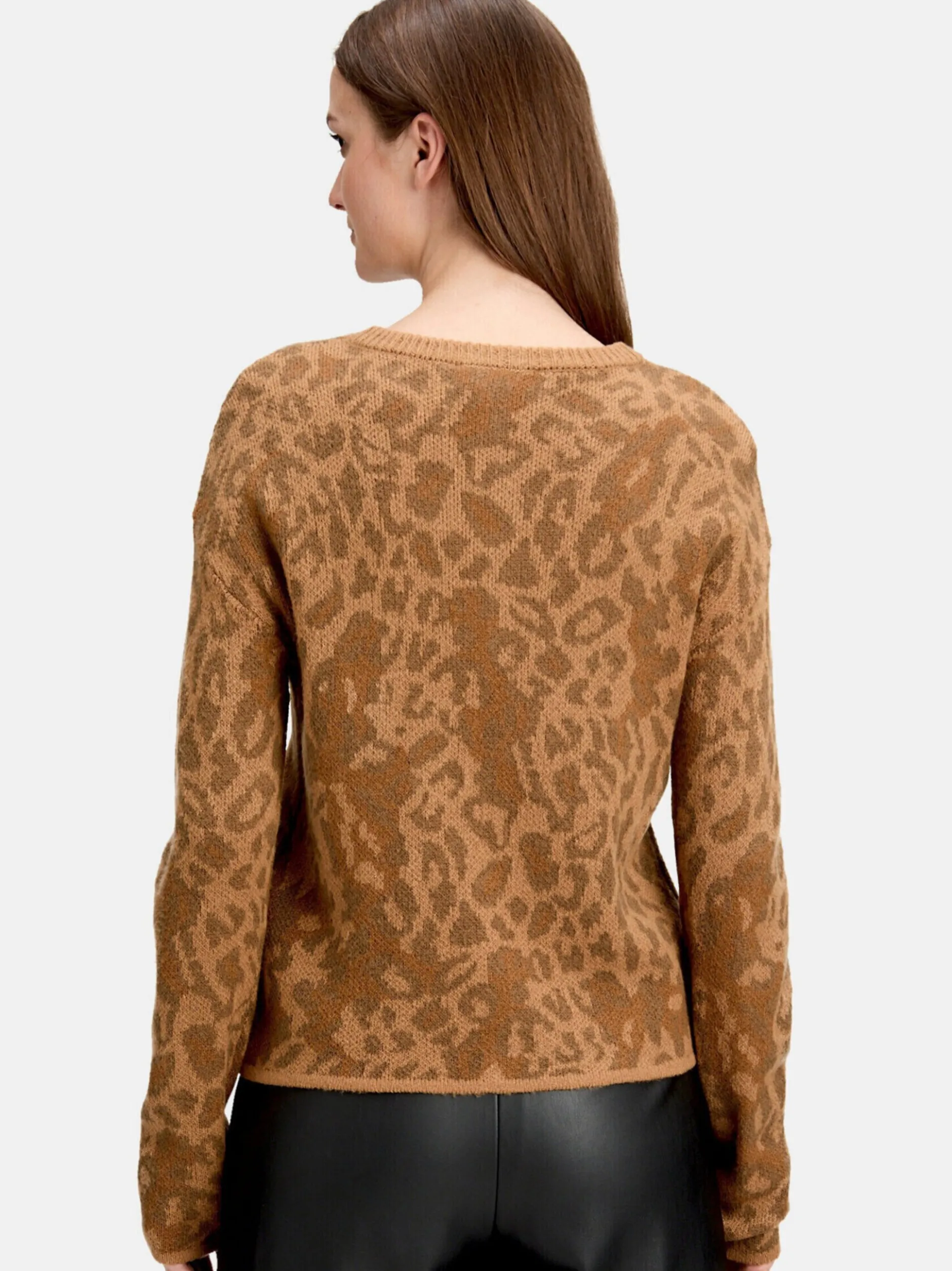 Cartoon Damen Strick-Cardigan in camel mehrfarbig