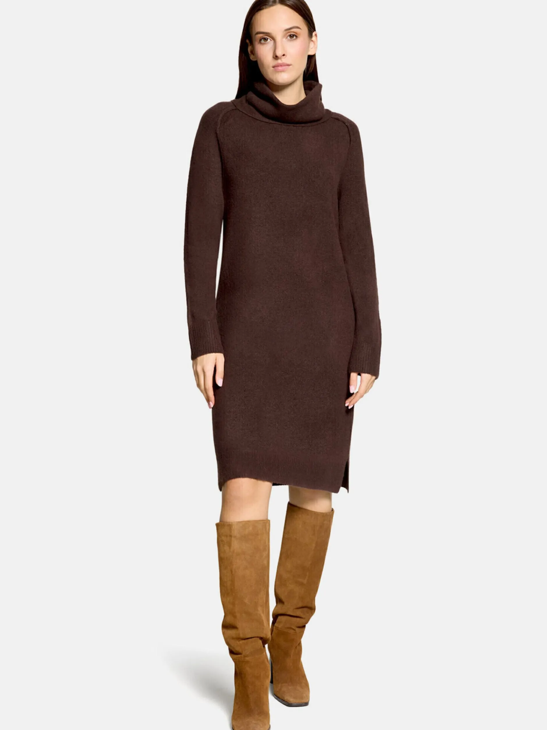 Cartoon Damen Strickkleid in braun