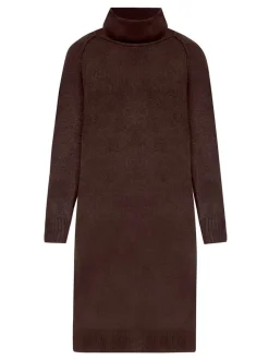 Cartoon Damen Strickkleid in braun