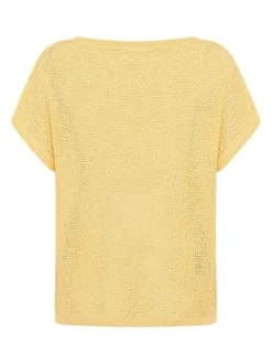 Cartoon Damen Strickpullover in gelb