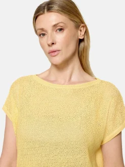 Cartoon Damen Strickpullover in gelb