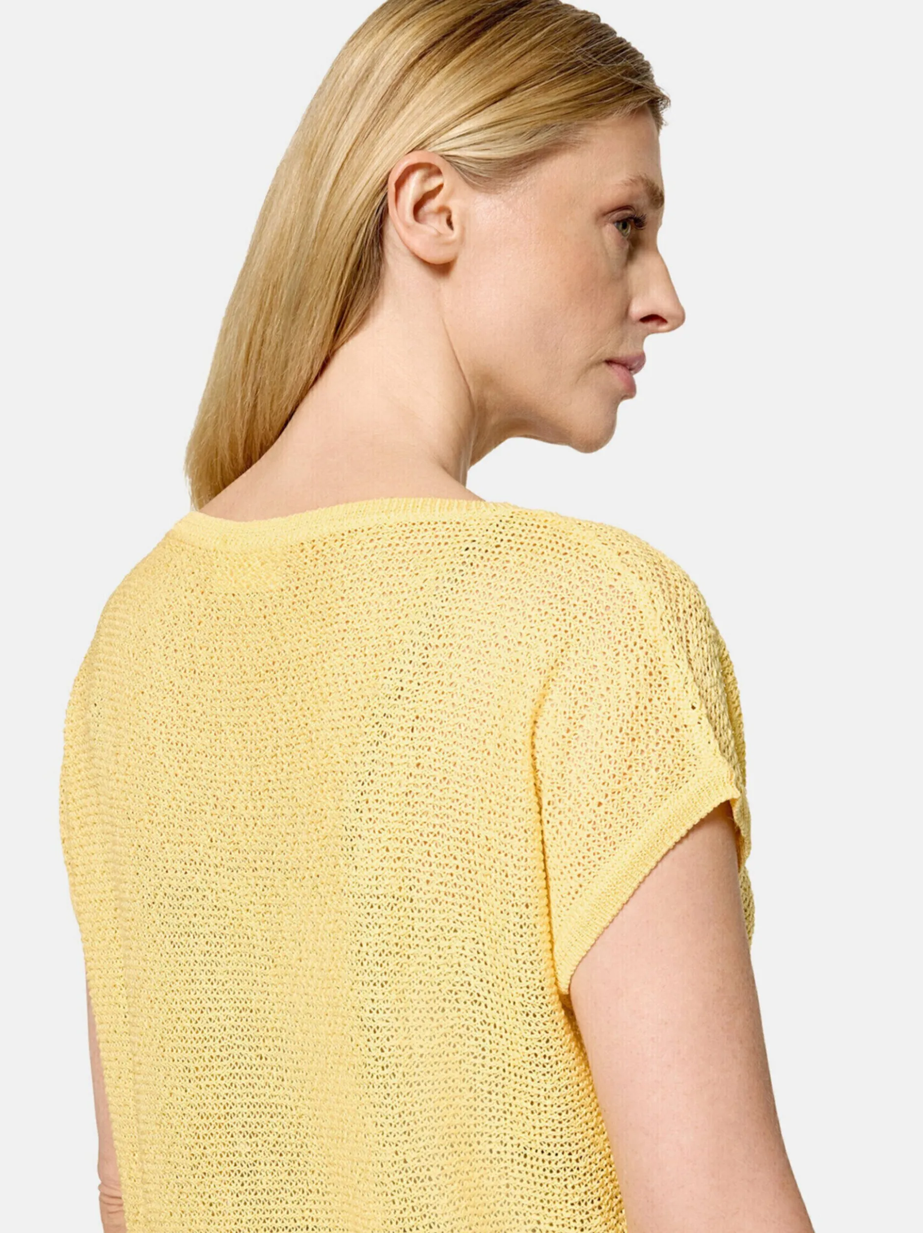 Cartoon Damen Strickpullover in gelb