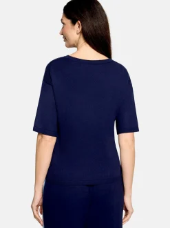Cartoon Damen Strickpullover in marine royal