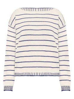 Cartoon Damen Strickpullover in blau mehrfarbig