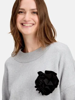 Cartoon Damen Strickpullover in grau