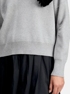 Cartoon Damen Strickpullover in grau