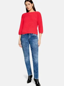 Cartoon Damen Strickpullover in rot