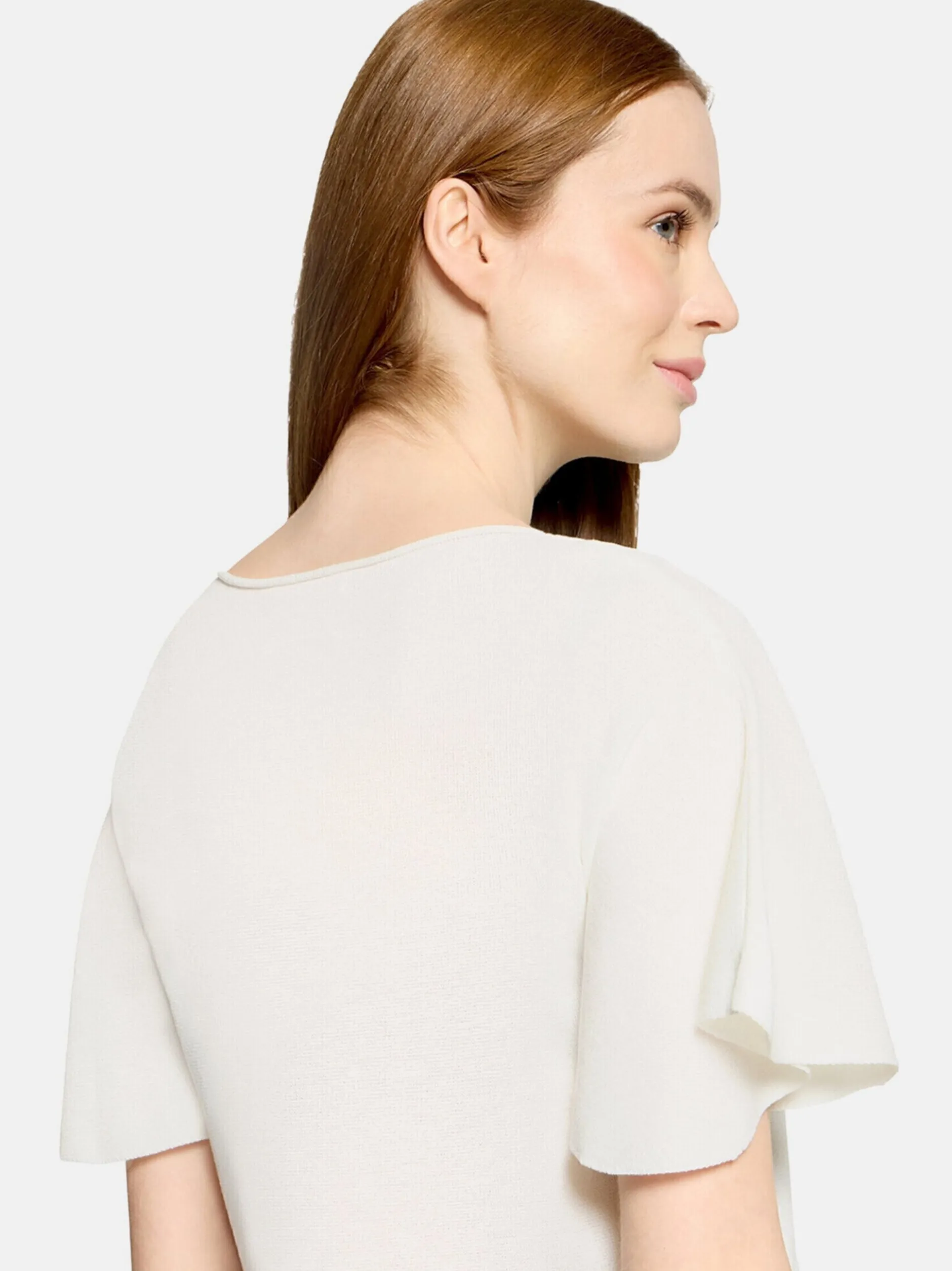 Cartoon Damen Strickshirt in weiß