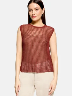 Cartoon Damen Strick-Top in braun