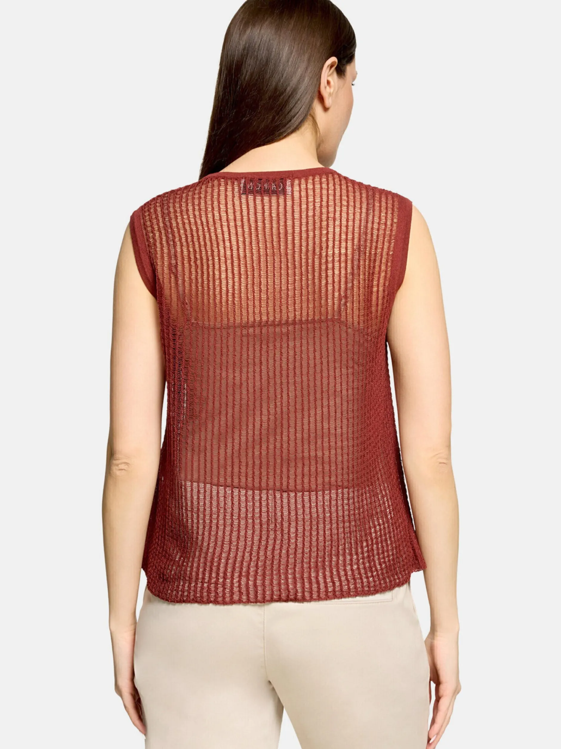 Cartoon Damen Strick-Top in braun
