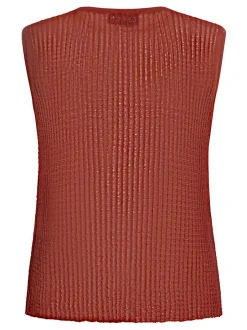 Cartoon Damen Strick-Top in braun