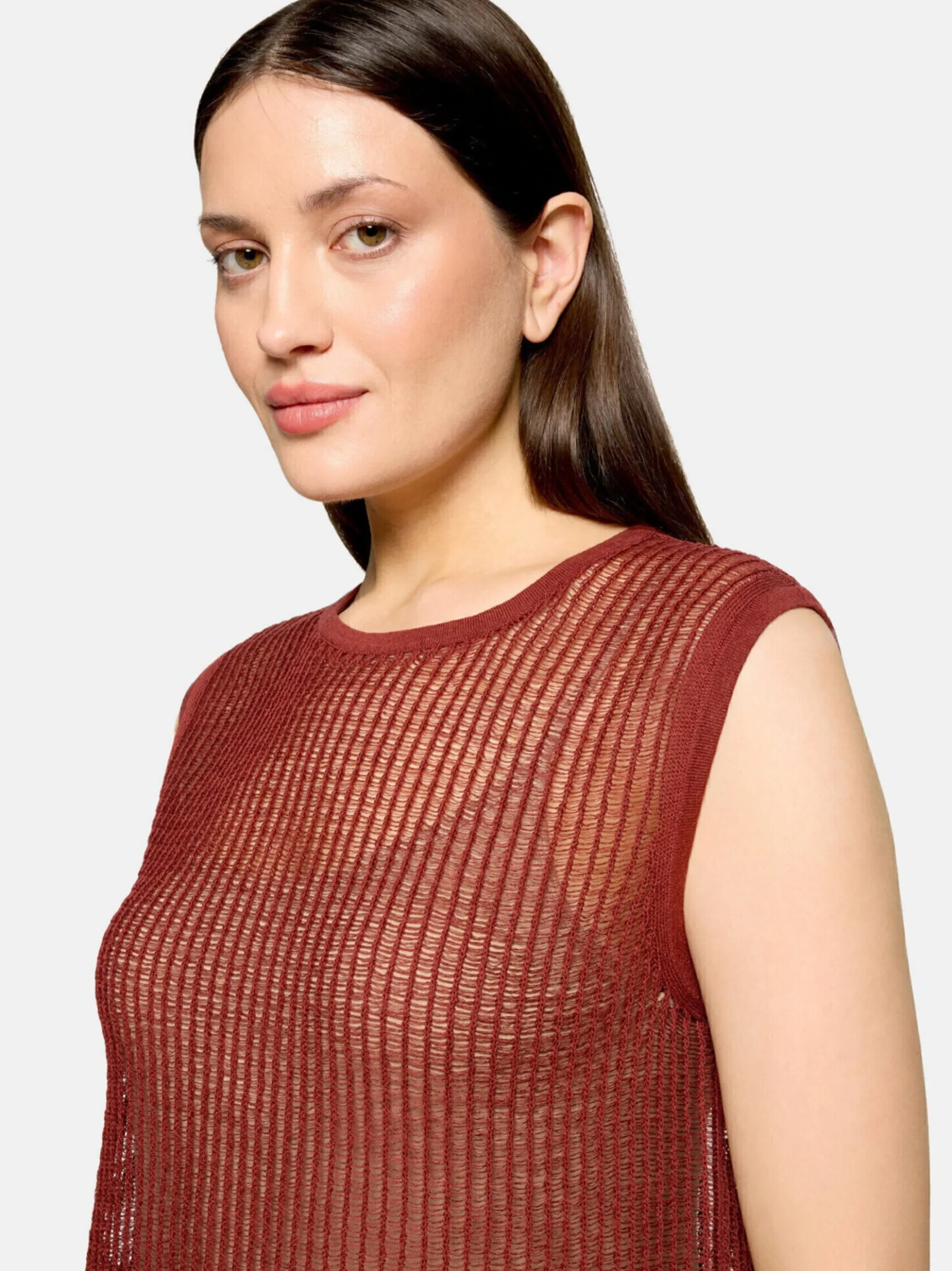 Cartoon Damen Strick-Top in braun