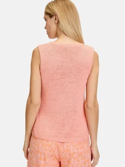 Cartoon Damen Strick-Top in rosa