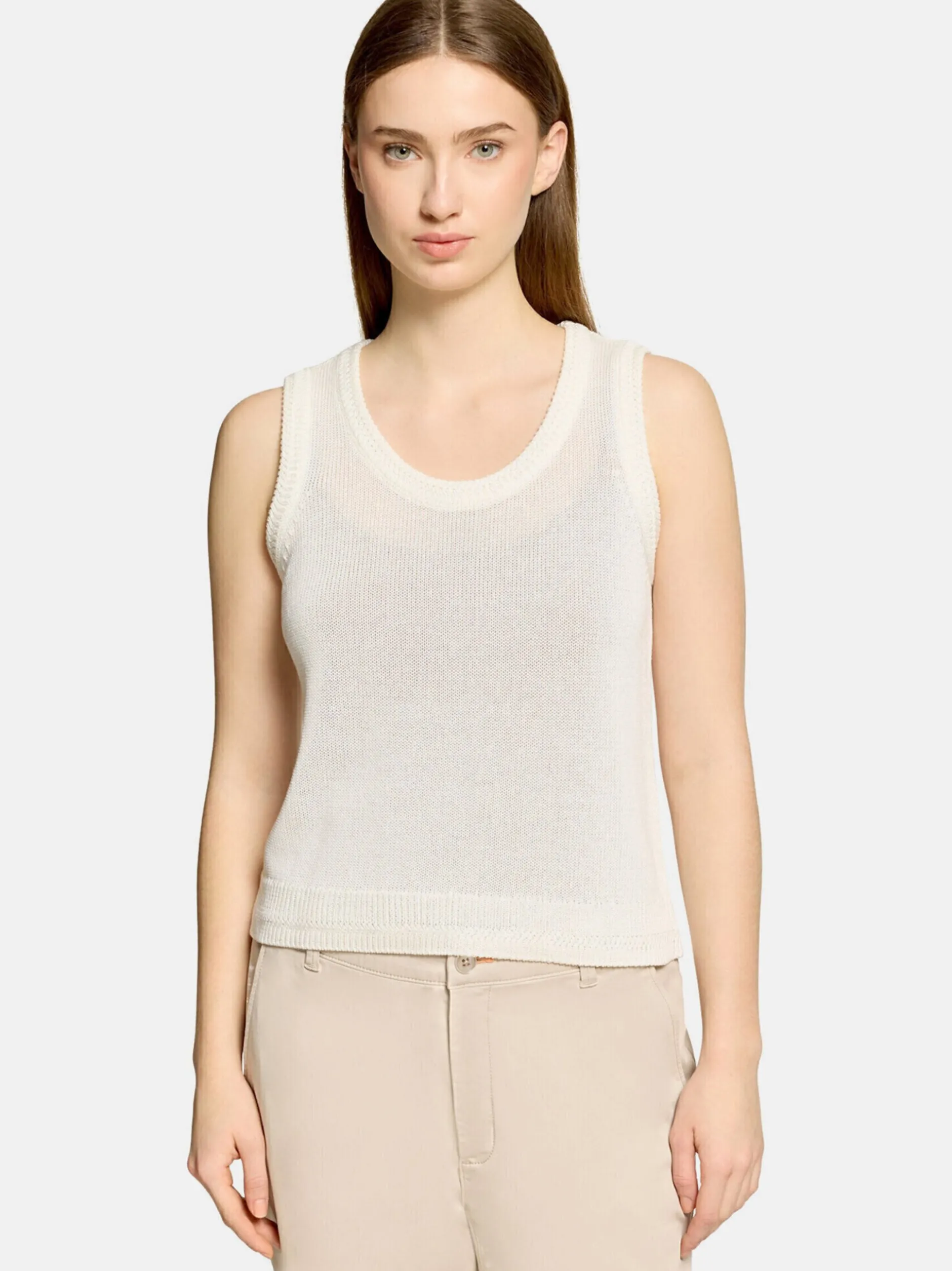 Cartoon Damen Strick-Top in weiß