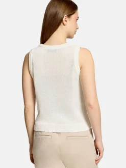 Cartoon Damen Strick-Top in weiß