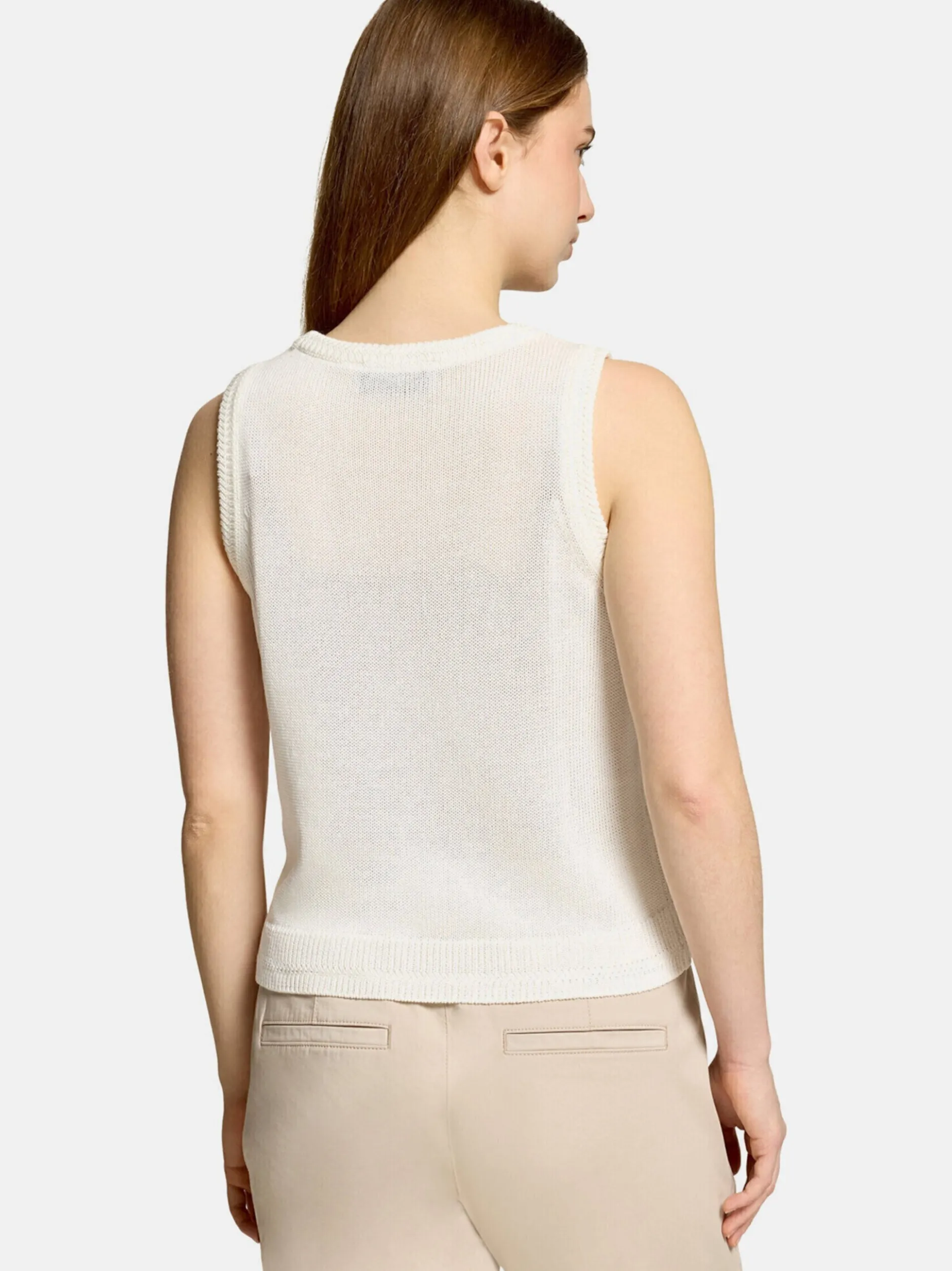 Cartoon Damen Strick-Top in weiß