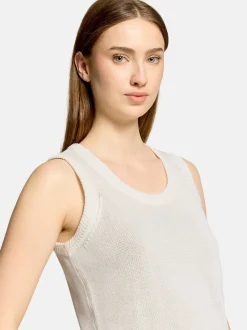 Cartoon Damen Strick-Top in weiß
