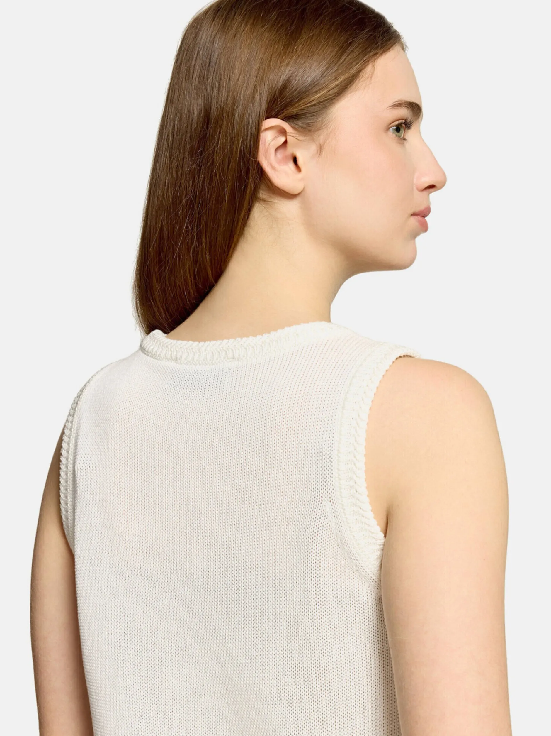 Cartoon Damen Strick-Top in weiß
