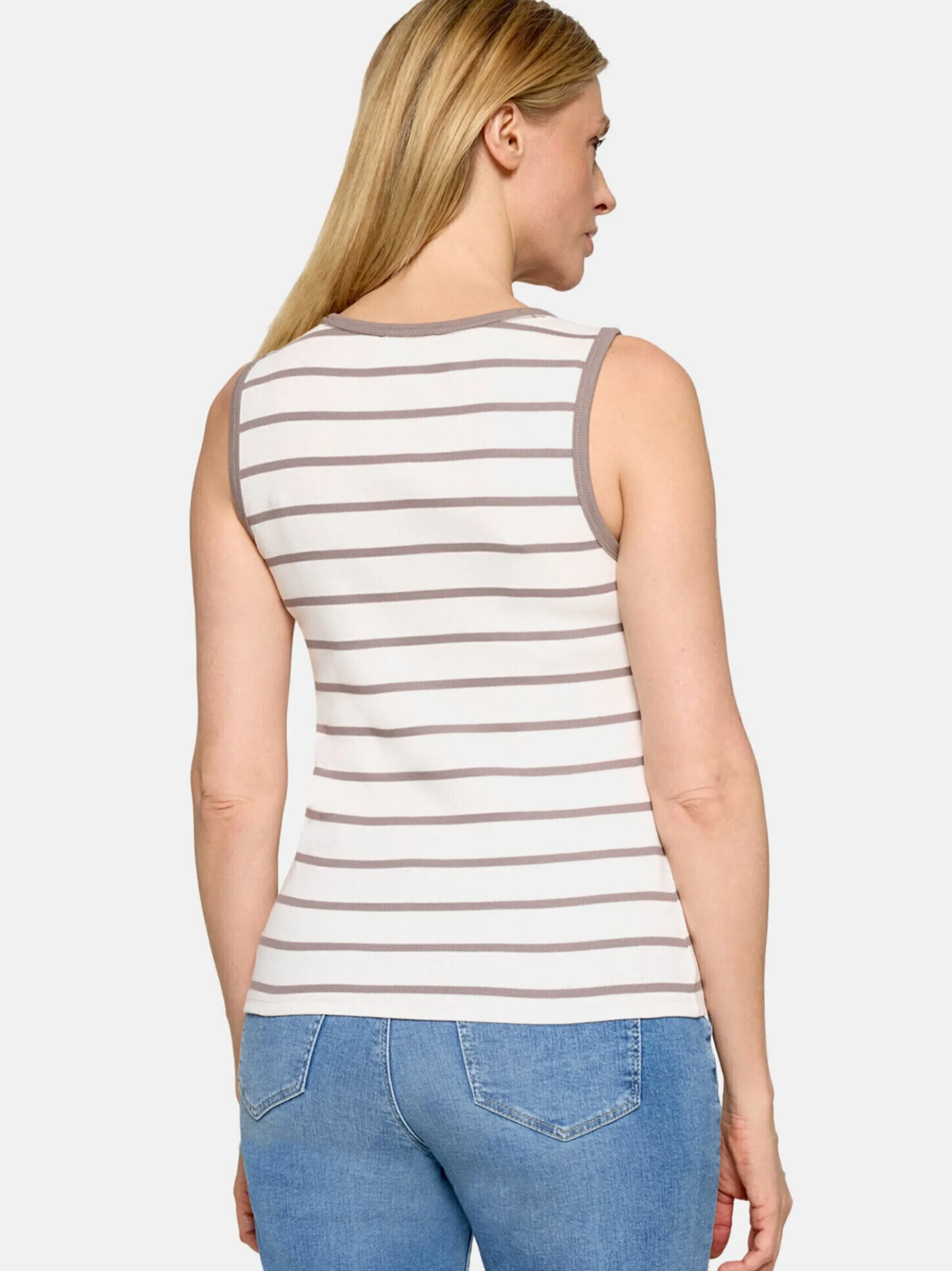 Cartoon Damen Top in weiß beige