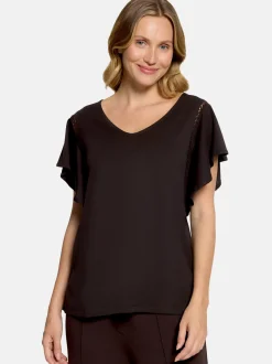 Cartoon Damen T-Shirt in braun