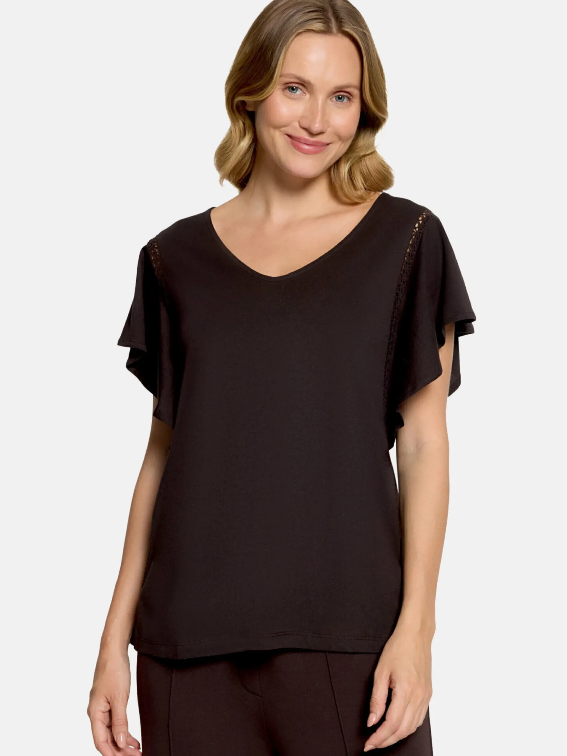Cartoon Damen T-Shirt in braun