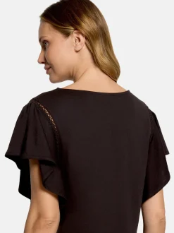 Cartoon Damen T-Shirt in braun