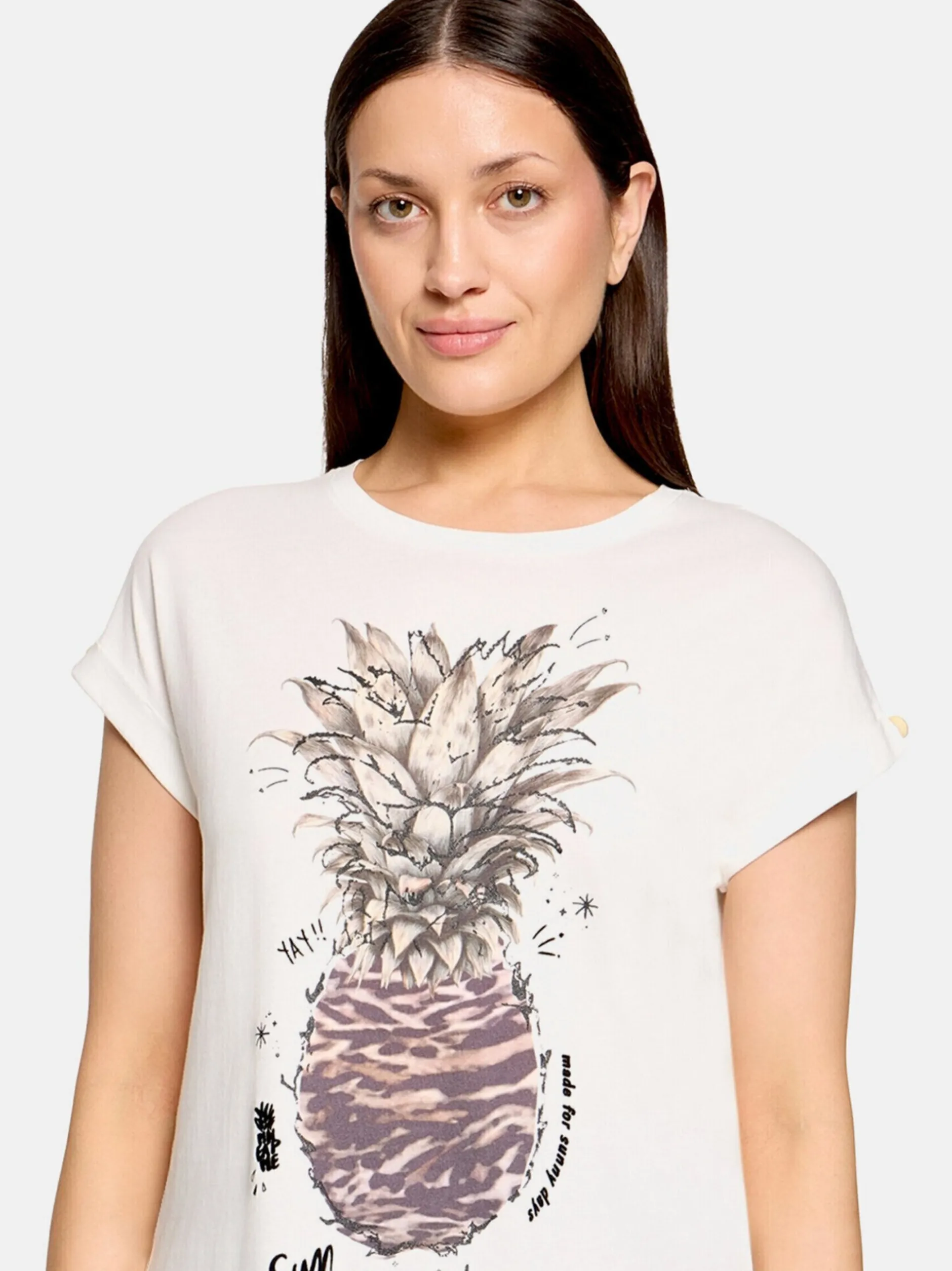 Cartoon Damen T-Shirt in weiß