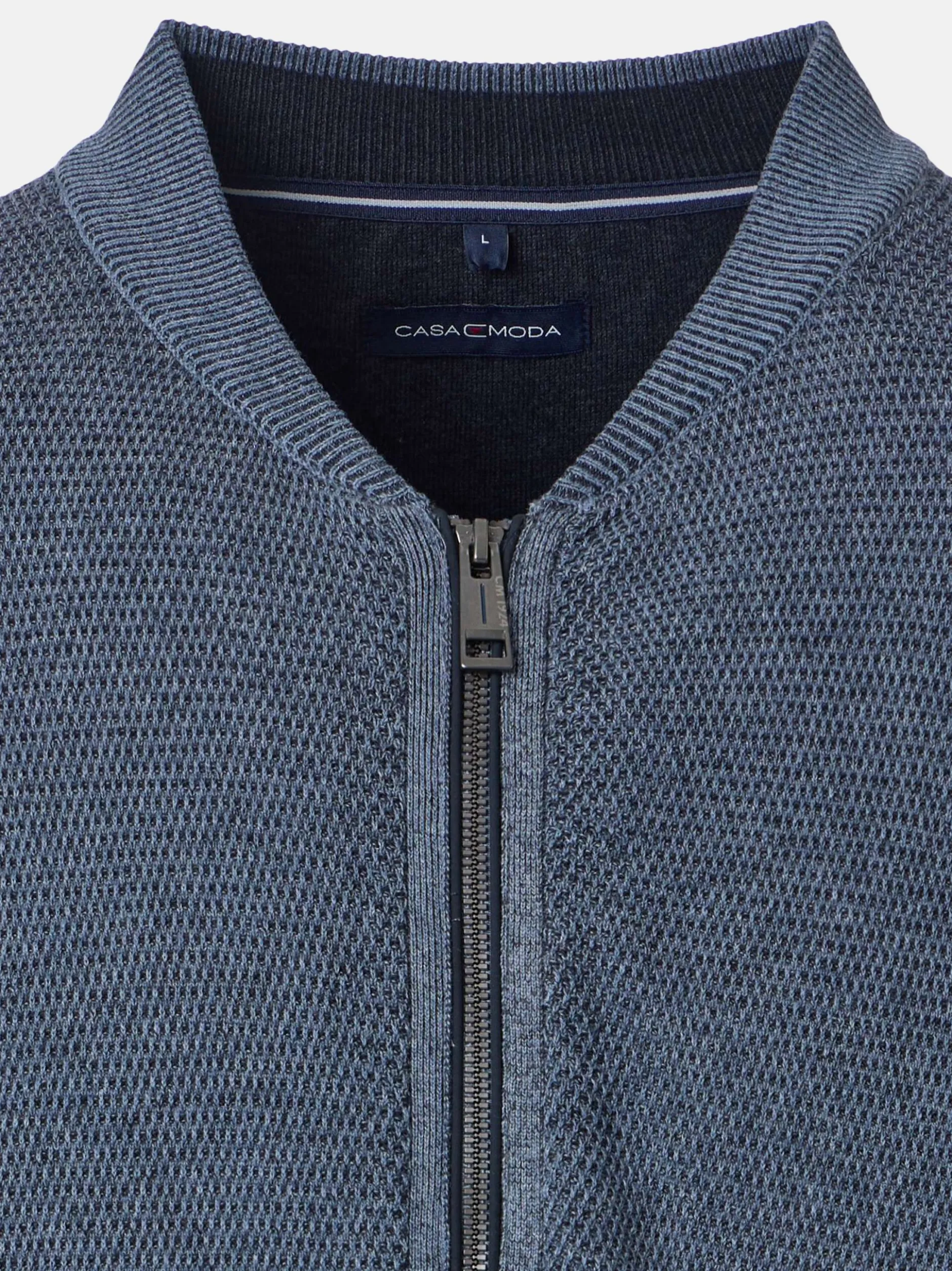 CASAMODA Herren Basic Strickjacke in blau