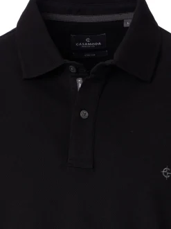 CASAMODA Herren Poloshirt - Basic in schwarz