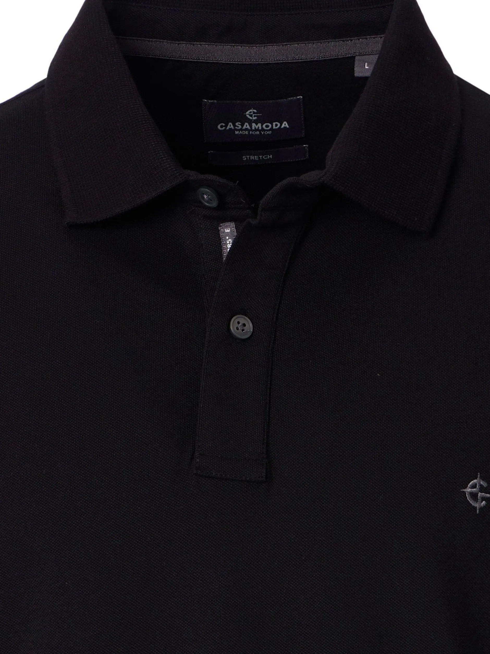 CASAMODA Herren Poloshirt - Basic in schwarz