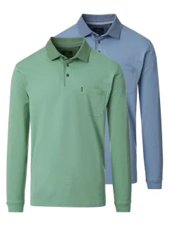 CASAMODA Herren Poloshirt im 2er-Pack Basic in grün