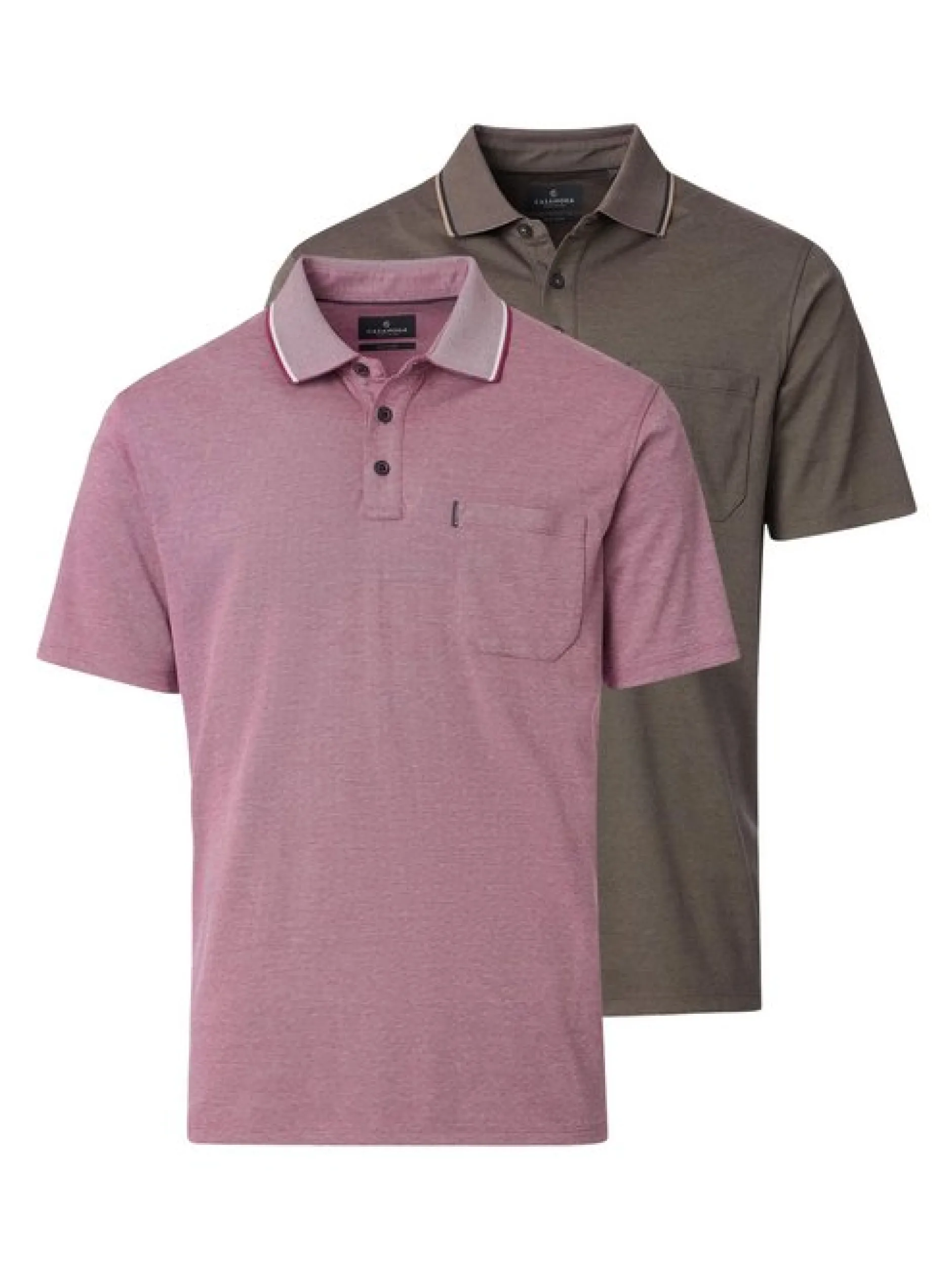 CASAMODA Herren Poloshirts im 2er-Pack in rot