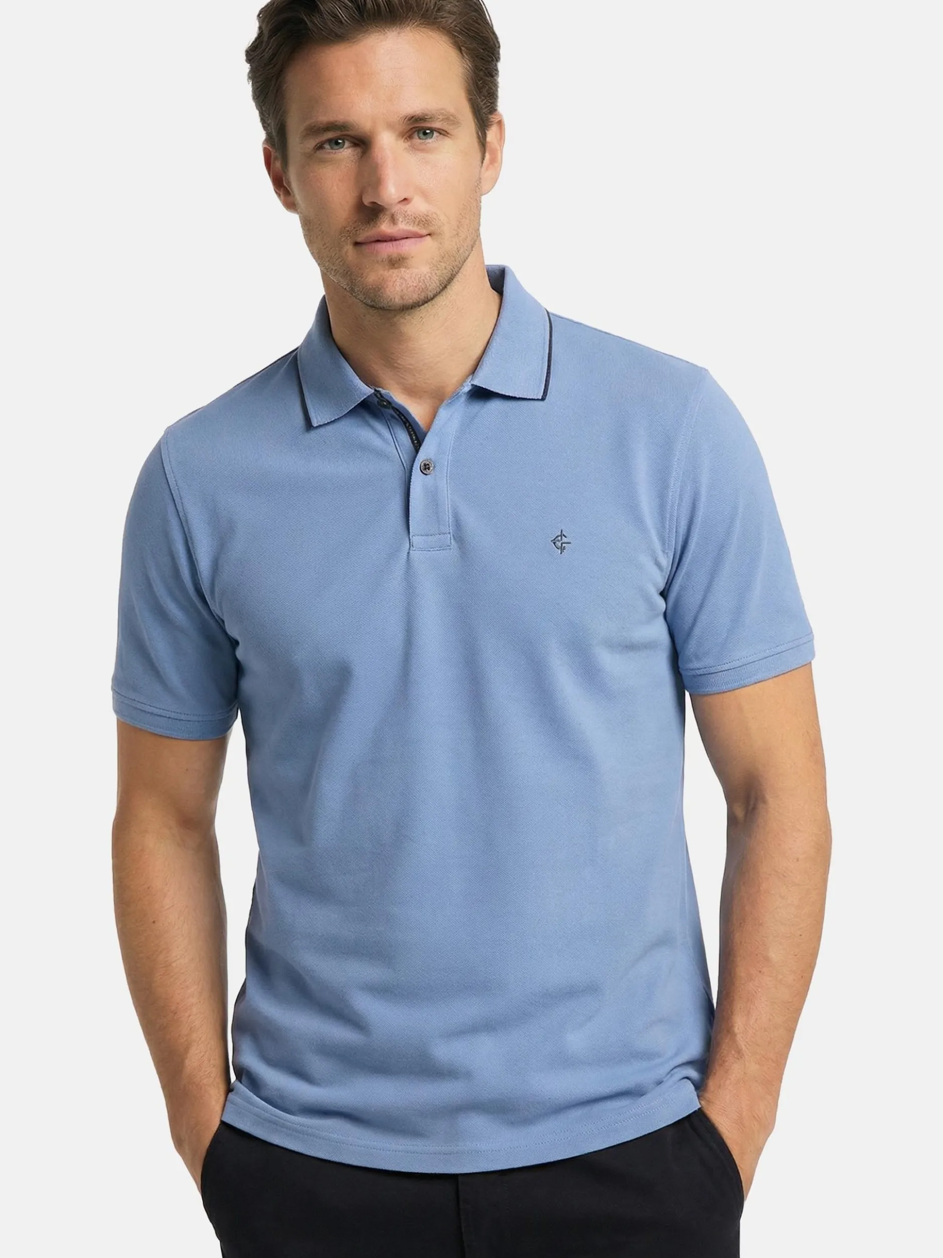 CASAMODA Herren Poloshirts im 2er-Pack in blau