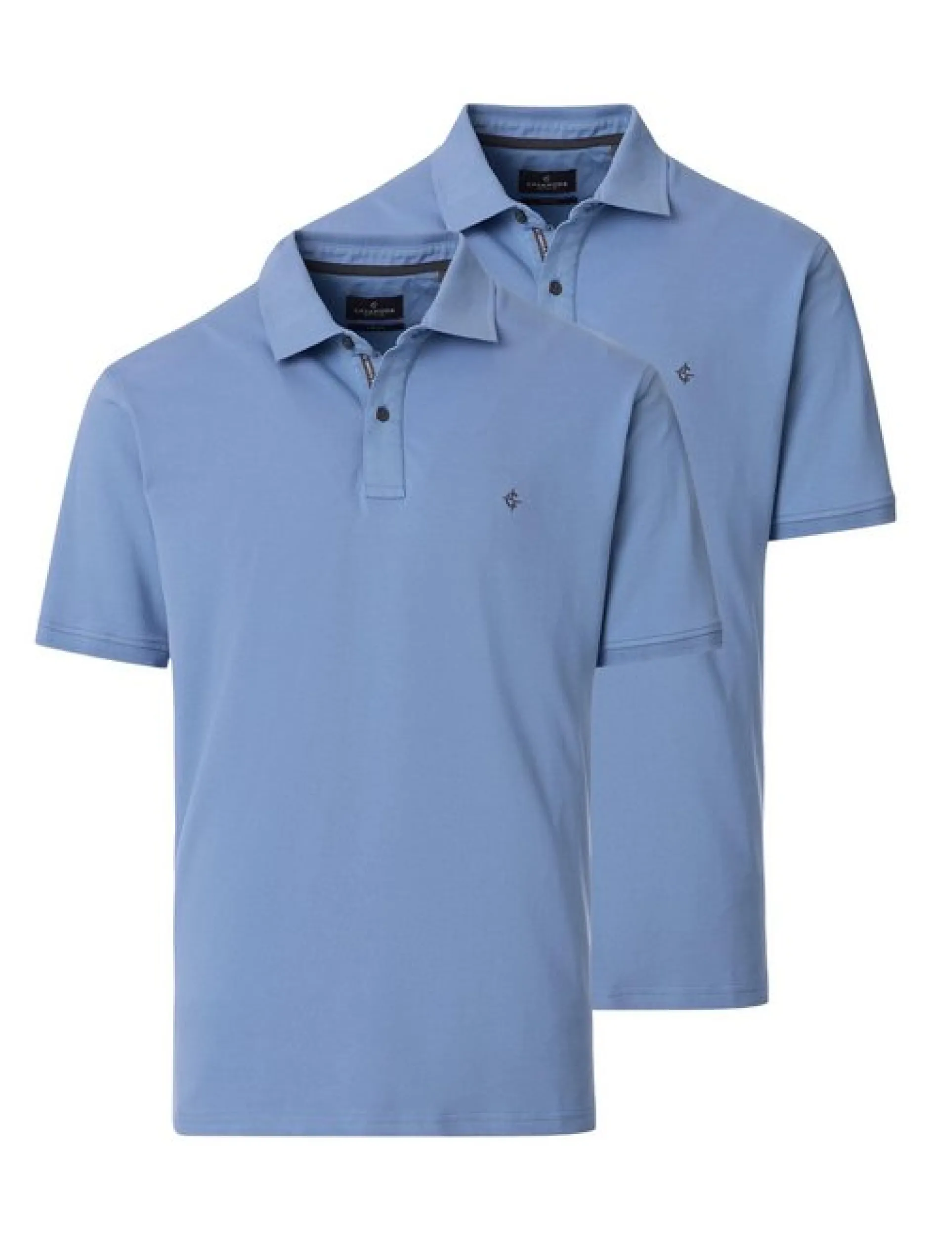CASAMODA Herren Poloshirts im 2er-Pack in blau