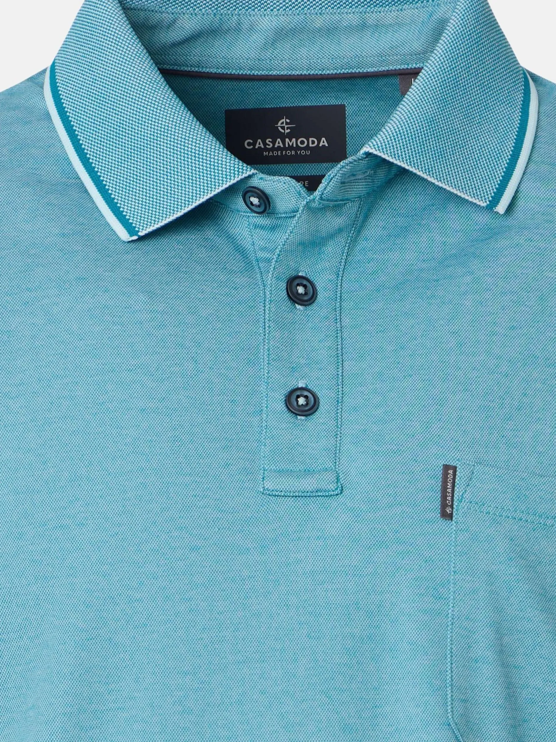 CASAMODA Herren Poloshirts im 2er-Pack in türkis