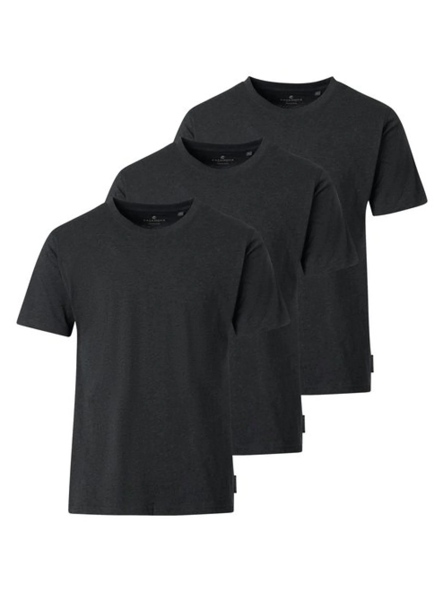 CASAMODA Herren T-Shirt - 3er Pack Basic in grau