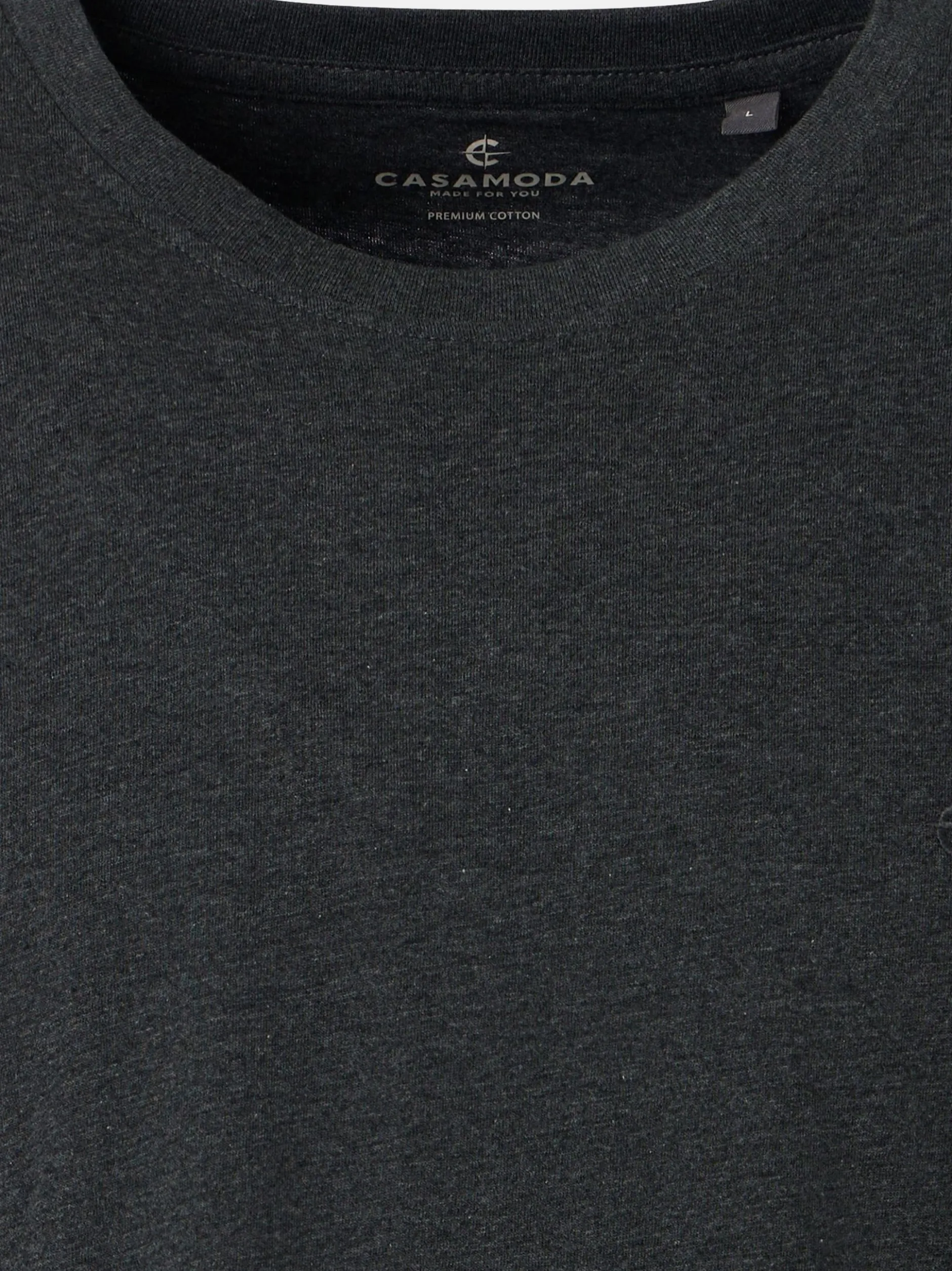 CASAMODA Herren T-Shirt - 3er Pack Basic in grau