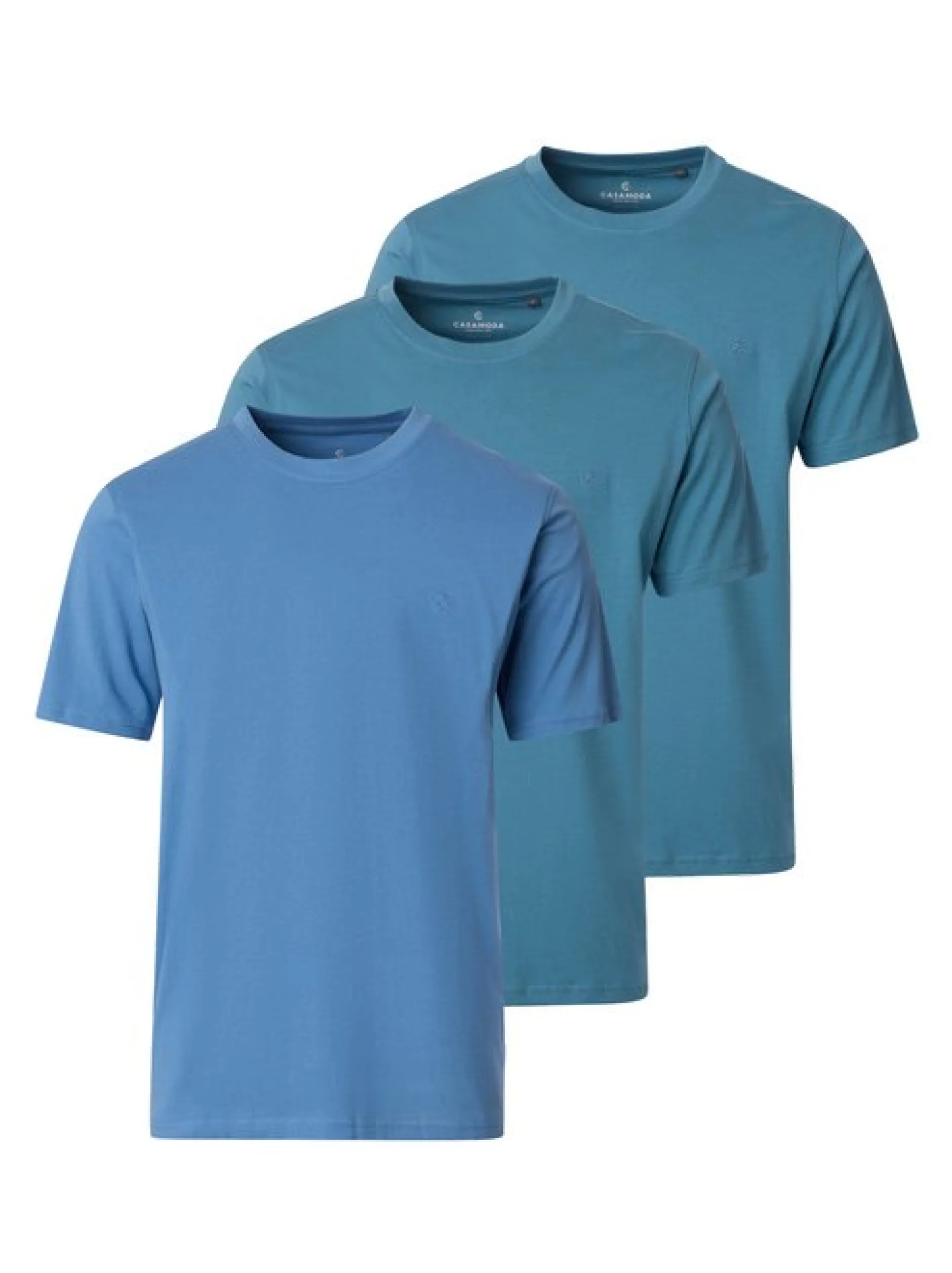 CASAMODA Herren T-Shirt - 3er Pack Basic in mehrfarbig