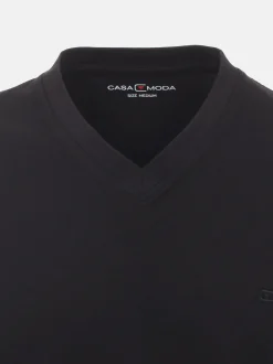 CASAMODA Herren T-Shirt - 2er Pack Basic in schwarz