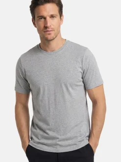 CASAMODA Herren T-Shirt - 3er Pack Basic in grau