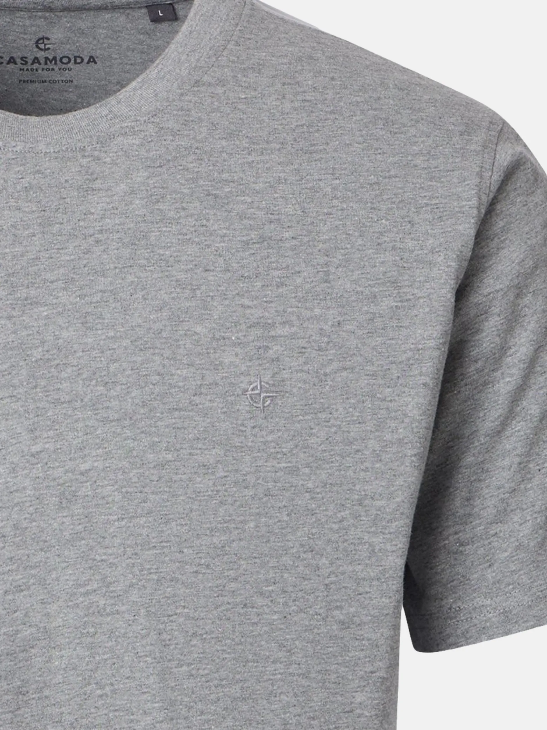 CASAMODA Herren T-Shirt - 3er Pack Basic in grau