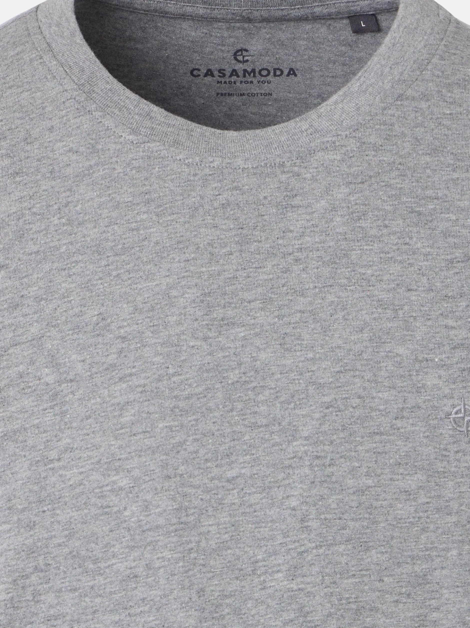 CASAMODA Herren T-Shirt - 3er Pack Basic in grau
