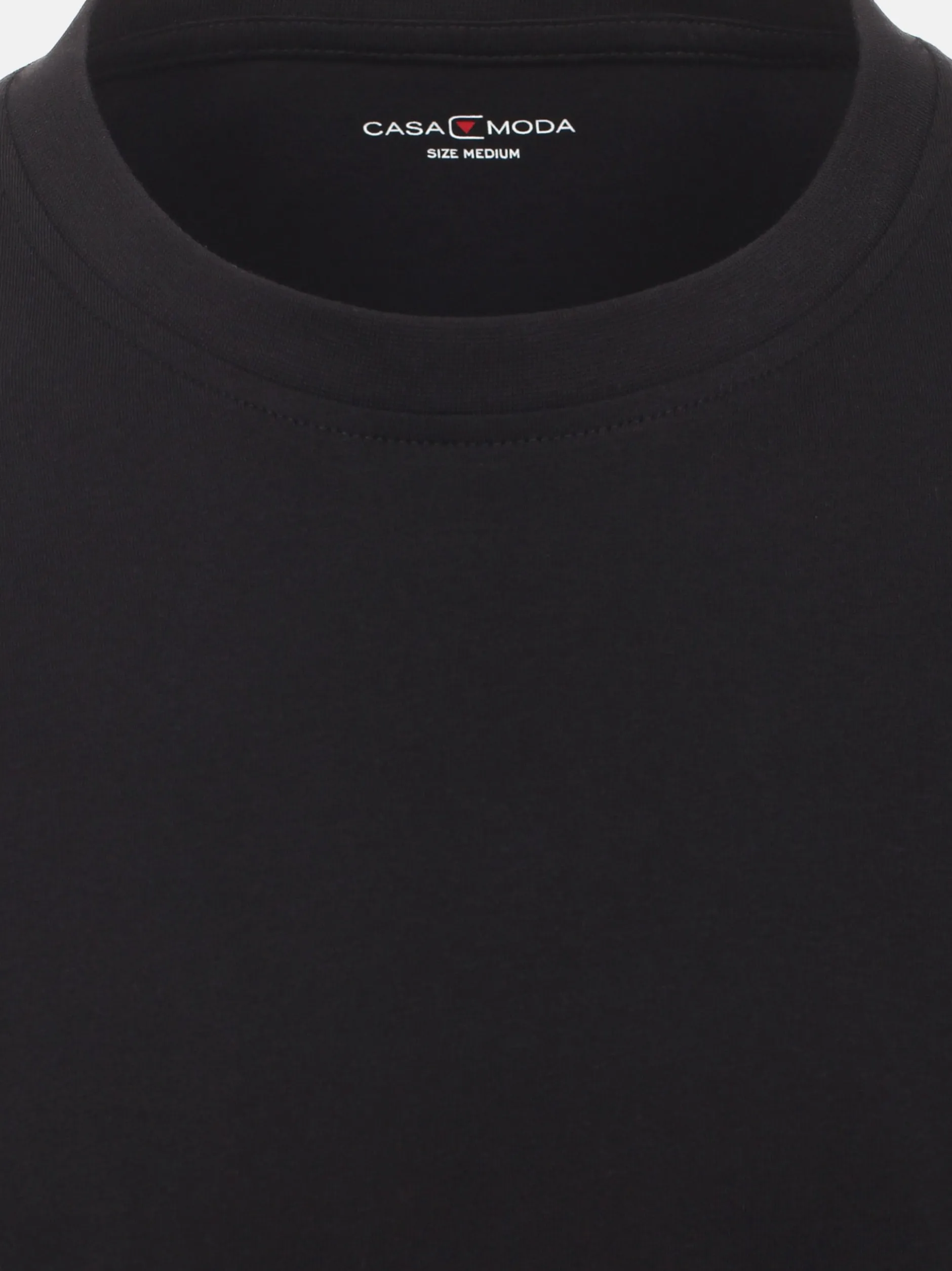 CASAMODA Herren T-Shirt - 4er Pack Basic in schwarz