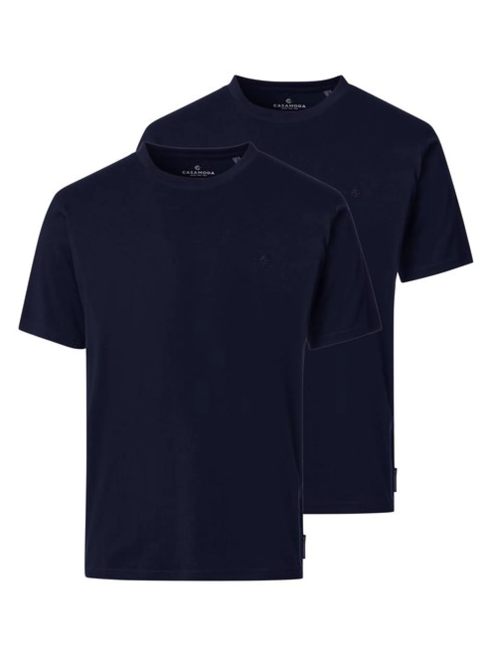 CASAMODA Herren T-Shirt - 2er-Pack in marine blau